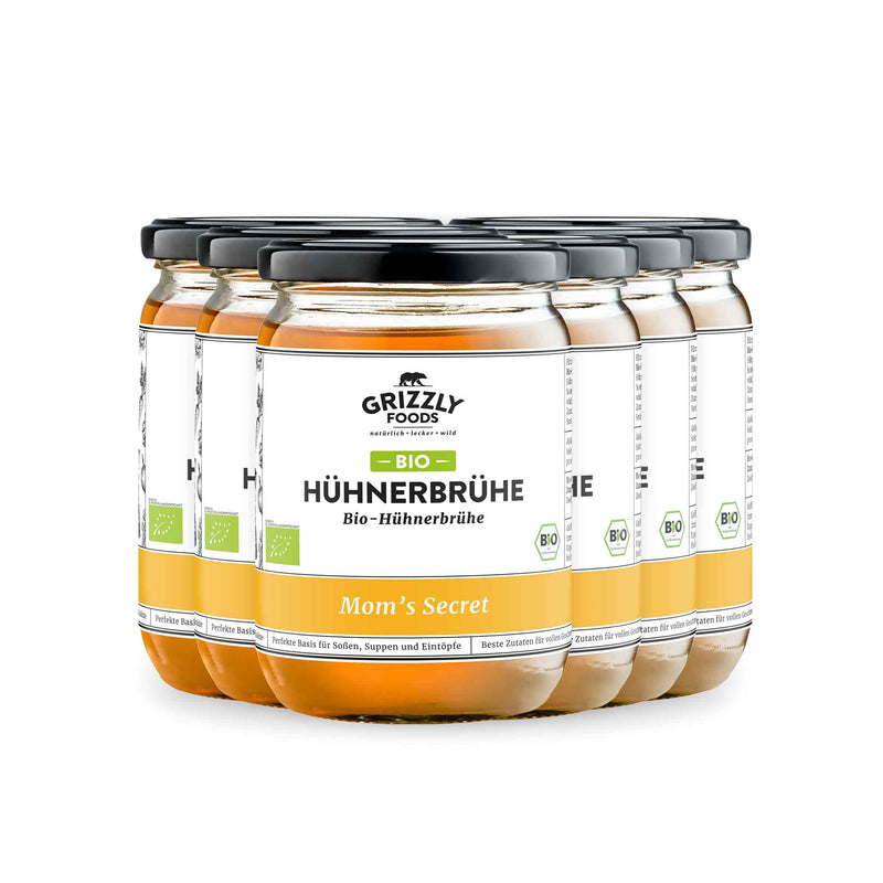 Bio-Hühnerbrühe – Beste Bio-Zutaten ohne Extrakte für echten Geschmack – Grizzly Foods