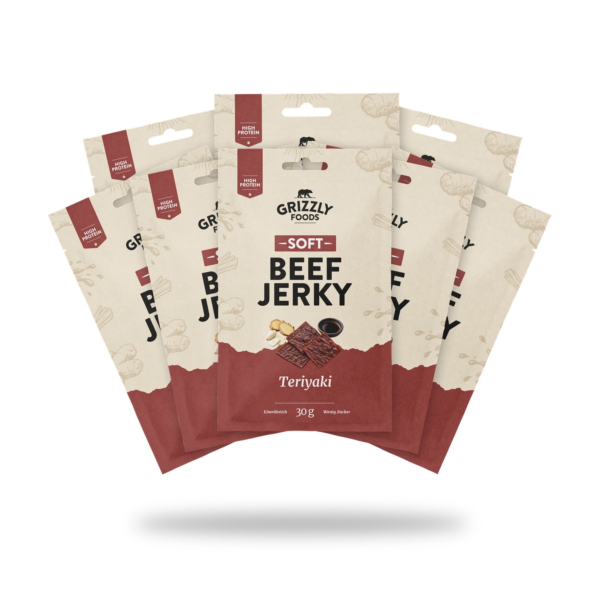 Soft Beef Jerky Teriyaki, 8 Beutel à 30 g
