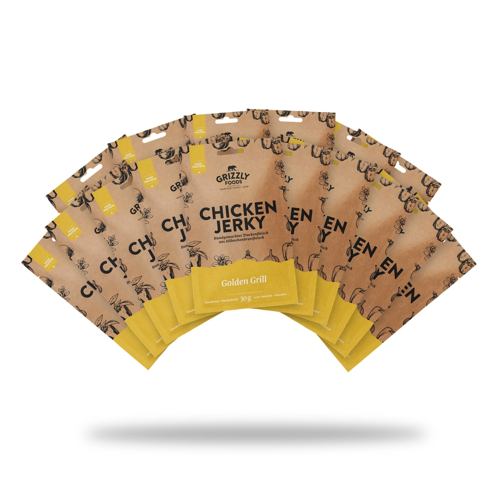 Chicken Jerky Golden Grill, 16 Beutel à 30 g